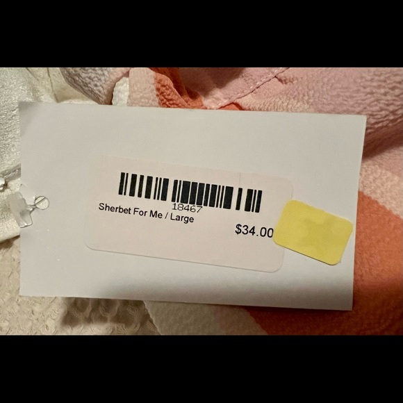 Style Rack “Sherbet for Me” High Waisted Bow Tie Scalloped Shorts Size L NWT - Picture 4 of 4